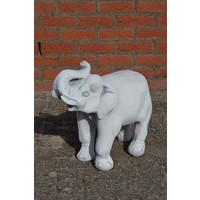 thumb-Betonnen olifant met slurf omhoog – stoer tuinbeeld van beton-1