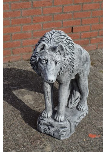 Betonnen beeld grote wolf 
