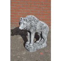thumb-Grote betonnen wolf – indrukwekkend tuinbeeld met veel detail-2