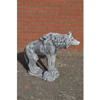 thumb-Grote betonnen wolf – indrukwekkend tuinbeeld met veel detail-4