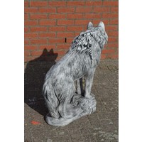 thumb-Grote betonnen wolf – indrukwekkend tuinbeeld met veel detail-5
