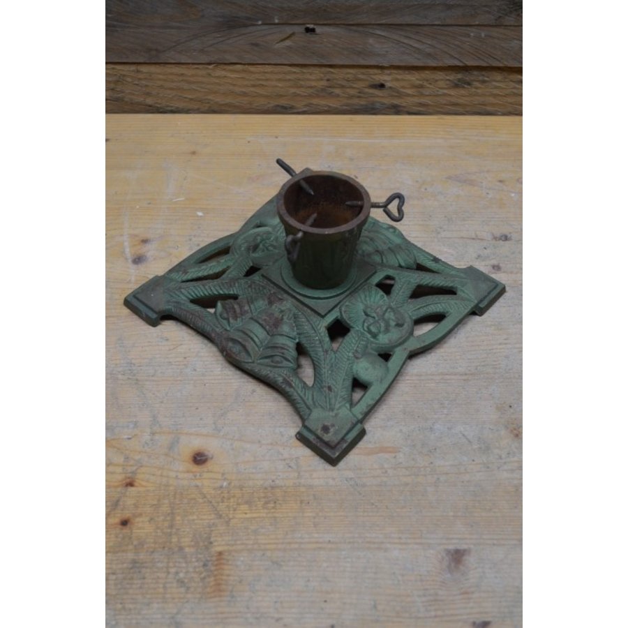 Groene metalen kerstboomstandaard voor kleine kerstboom-2