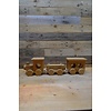 LoodsVol, Tweedehands Decoratieve Houten trein locomotief met 2 wagons vurenhout