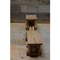 thumb-Decoratieve Houten trein locomotief met 2 wagons vurenhout-4