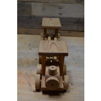 thumb-Decoratieve Houten trein locomotief met 2 wagons vurenhout-5