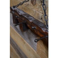 thumb-Donker houten sleutelrekje met metalen sleutelhaken – Wandrekje-4