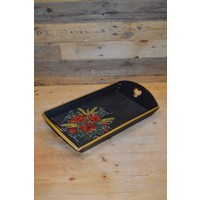 thumb-Houten dienblad met bloemen schildering-1