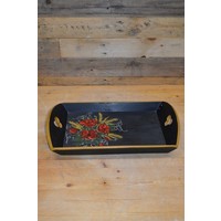 thumb-Houten dienblad met bloemen schildering-3