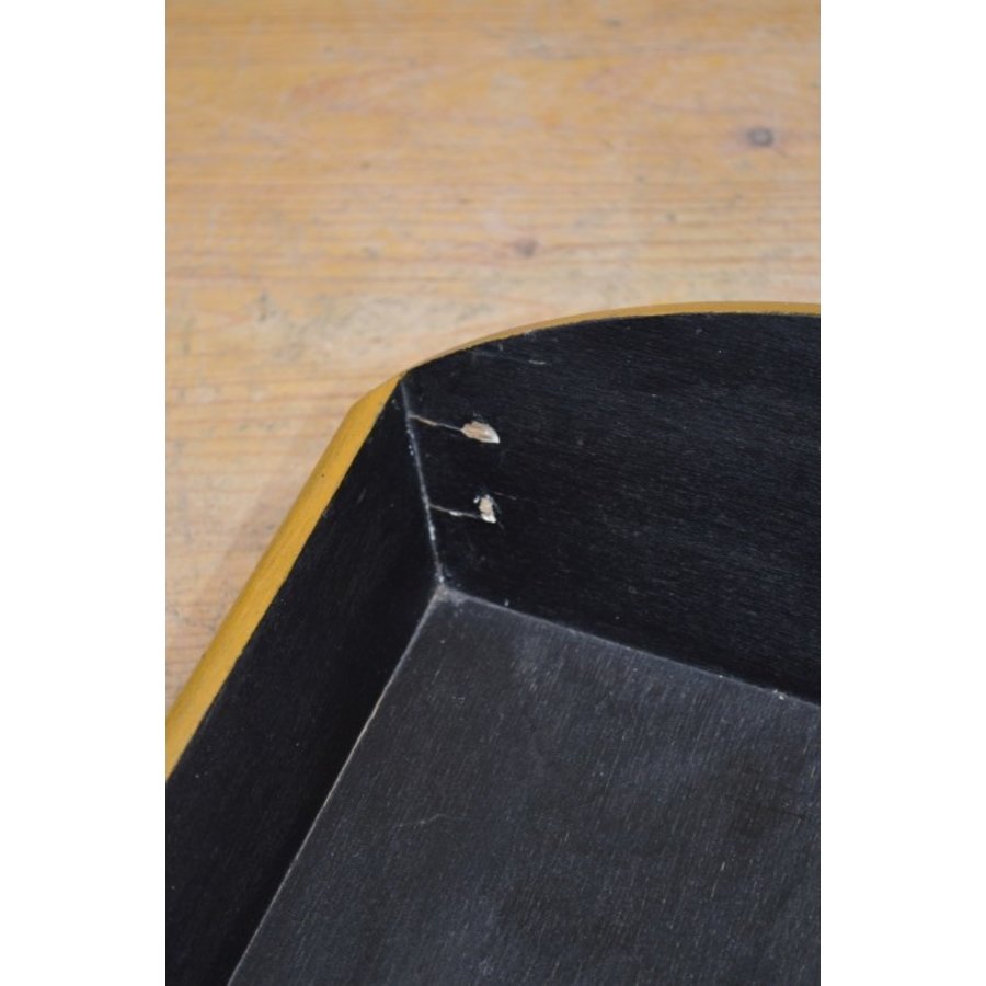 Houten dienblad met bloemen schildering-4
