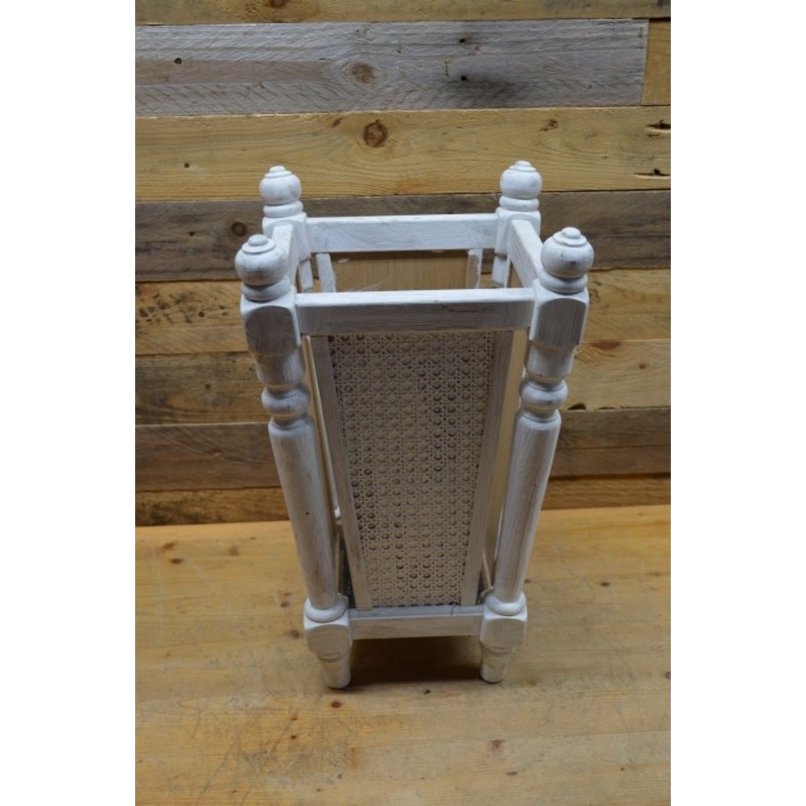 Witte houten paraplubak met webbing-2