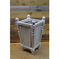 thumb-Witte houten paraplubak met webbing-1