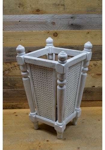 Witte houten paraplubak 