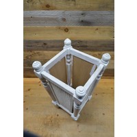 Witte houten paraplubak met webbing