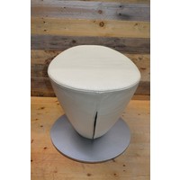 Hocker zitkruk hout/leer