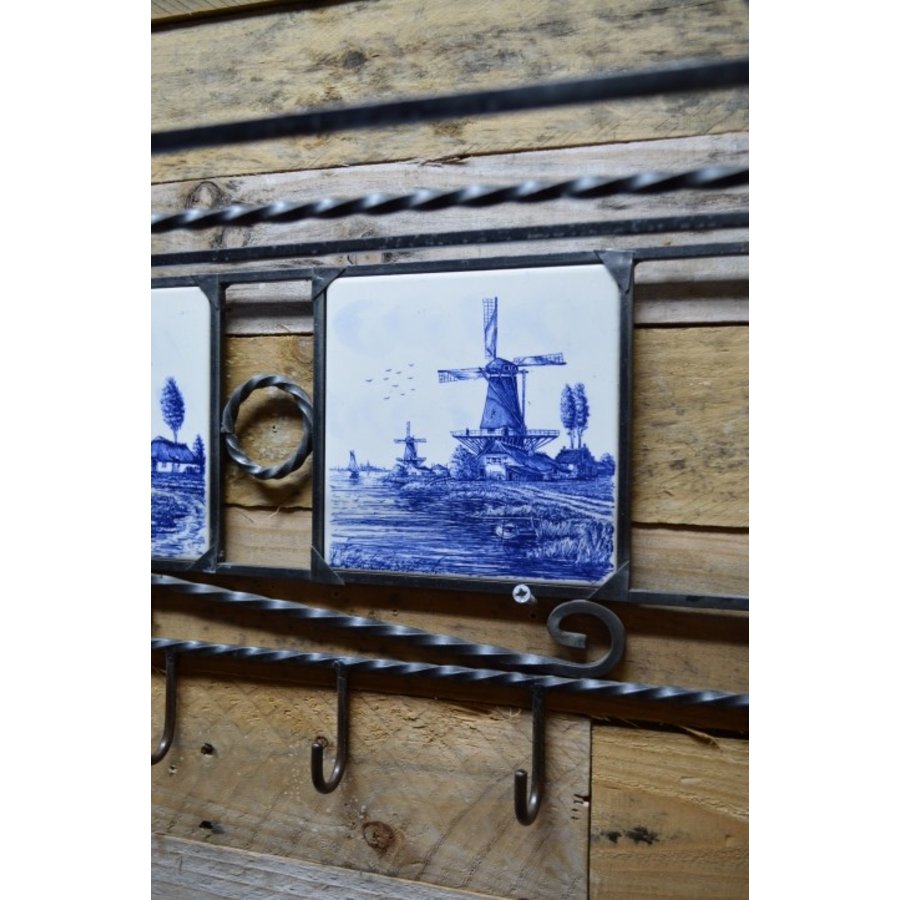Vintage kapstok met tegeltjes-6