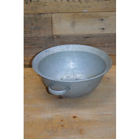thumb-Verzinkte metalen schaal met handgreep – Decoratieve bloemenschaal-2