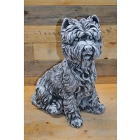 thumb-Betonnen Yorkshire terriër – lief en decoratief tuinbeeld van beton-1