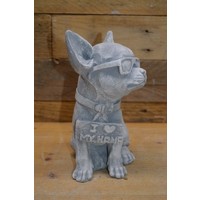 thumb-Betonnen Chihuahua met zonnebril en bordje – grappig decoratiebeeld-2