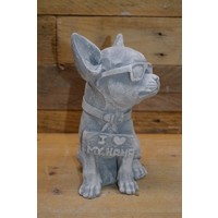 thumb-Chihuahua hond met zonnebril  en bordje betonnen beeld-2