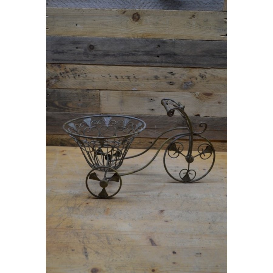 Metalen decoratieve driewielerfiets met mand-5