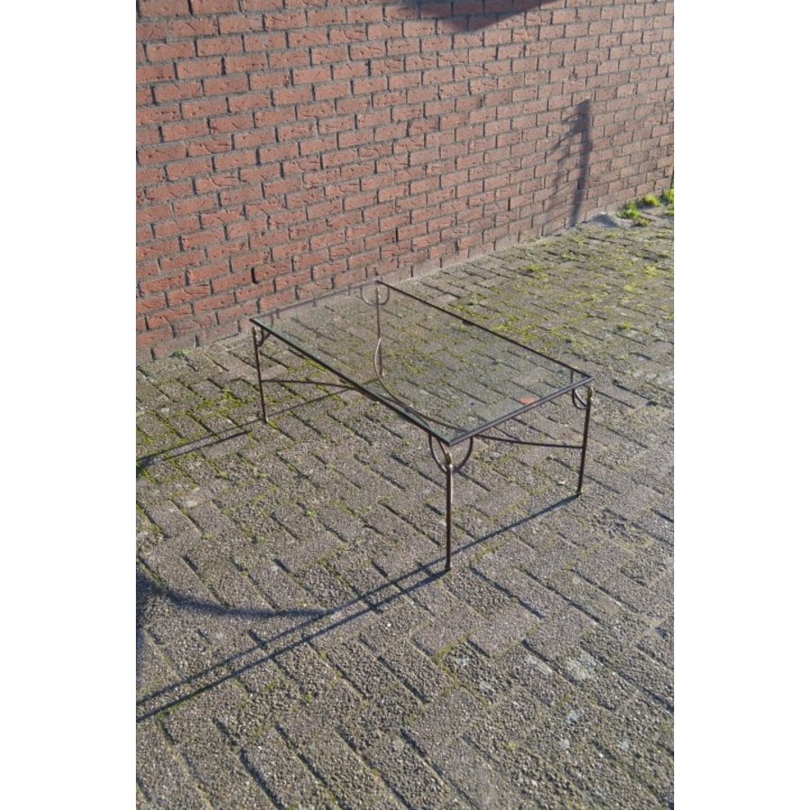 Metalen salontafel met glasplaat-1