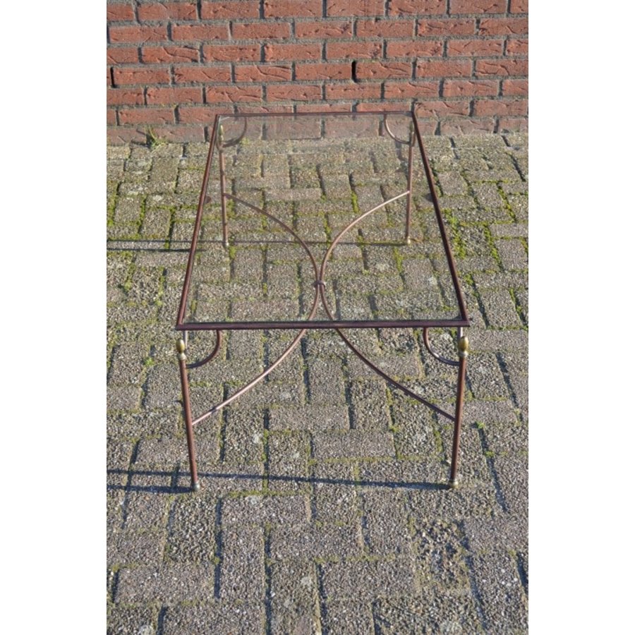 Metalen salontafel met glasplaat-2