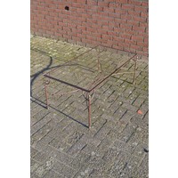 thumb-Metalen salontafel met glasplaat-3