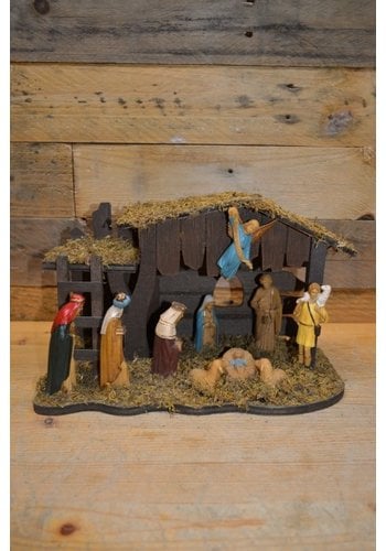 Vintage kerststal kleine decoratie 