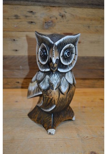 Houten beeld uil 