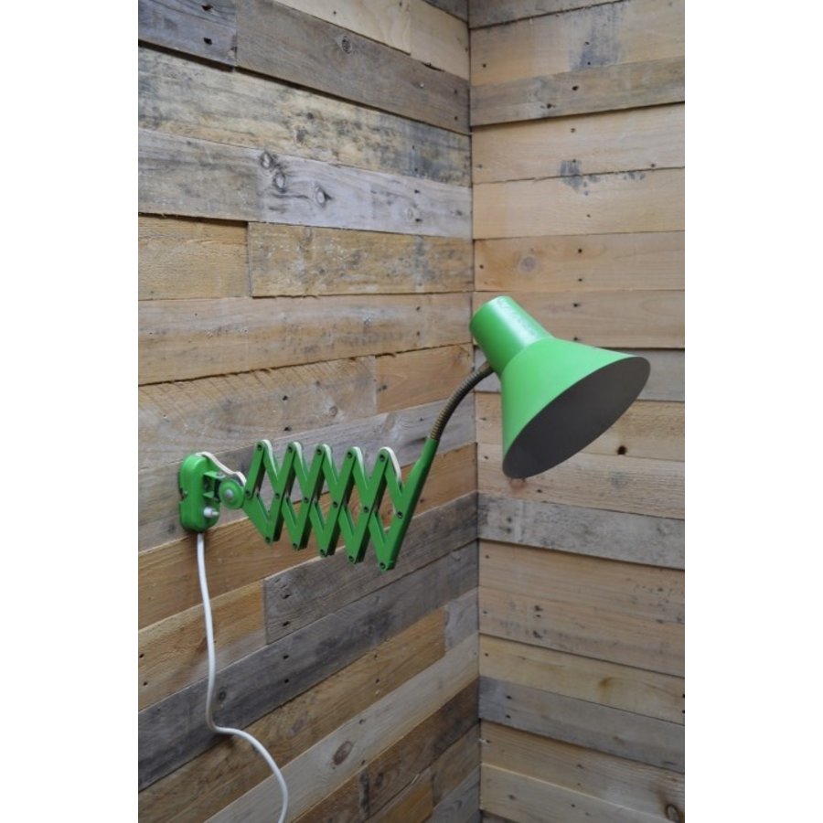 Retro metalen schaarlamp groen-2