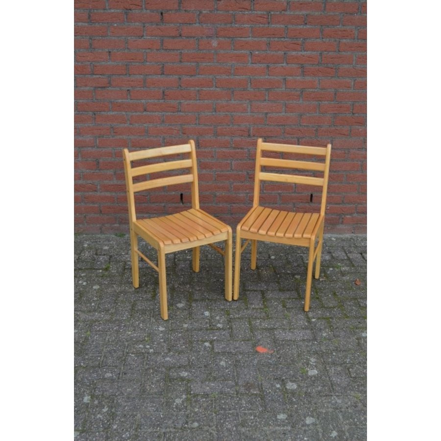 Beuken keukenstoelen │ Set 2 │ Latjes │ Tweedehands │ Loodsvol.com -