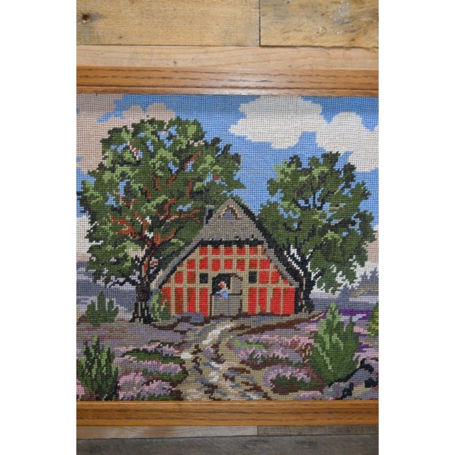 Schilderij borduurwerk eiken-2