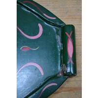 thumb-Vintage dienblaadje met Hindeloopen motieven ovaal handbeschilderd-3