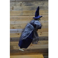 thumb-Vintage vliegende heksenpop met blauwe hoed-2