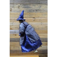 thumb-Vintage vliegende heksenpop met blauwe hoed-4