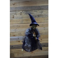 thumb-Vintage vliegende heksenpop met blauwe hoed-5