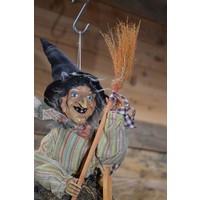 thumb-Vintage hangende heksenpop met bezem-1