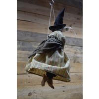 thumb-Vintage hangende heksenpop met bezem-3