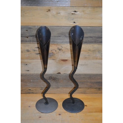 Vintage smeedijzeren kandelaars 
