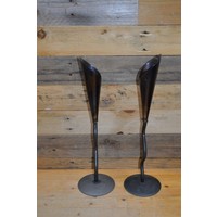 thumb-Set van 2 vintage smeedijzeren kandelaars jaren 70-2
