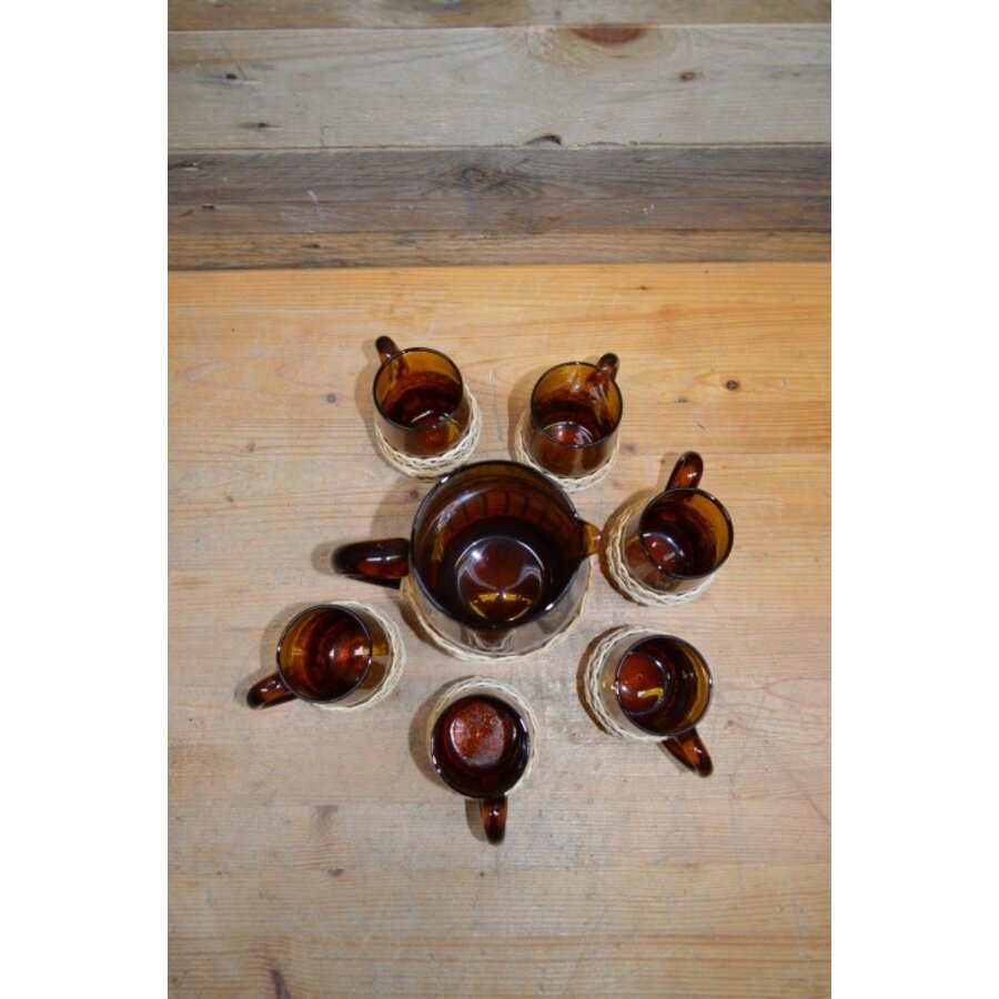 Vintage waterkan met glazen-2