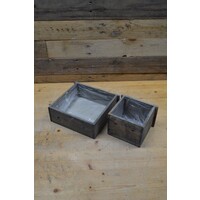 thumb-Set van 2 antiek look plantenbakjes van oude lades-4