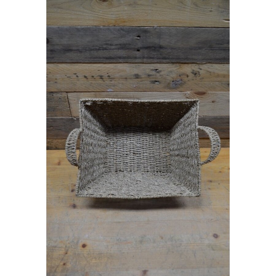 Gevlochten mand met metalen frame-4