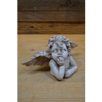 thumb-Klein betonnen denkend engeltje met vleugels – ornament voor binnen of buiten-1