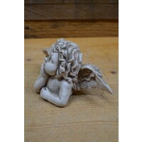 thumb-Klein betonnen denkend engeltje met vleugels – ornament voor binnen of buiten-2