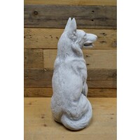 thumb-Zittende herdershond van beton – levensecht tuinbeeld van gietsteen-4