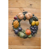 thumb-Vintage fruitkrans van gips-1