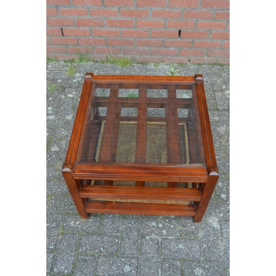Bijzettafeltje vierkant mahonie-5