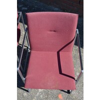 thumb-Arco design armstoelen met rode stoffering – set van 4-6