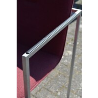 thumb-Arco design armstoelen met rode stoffering – set van 4-9